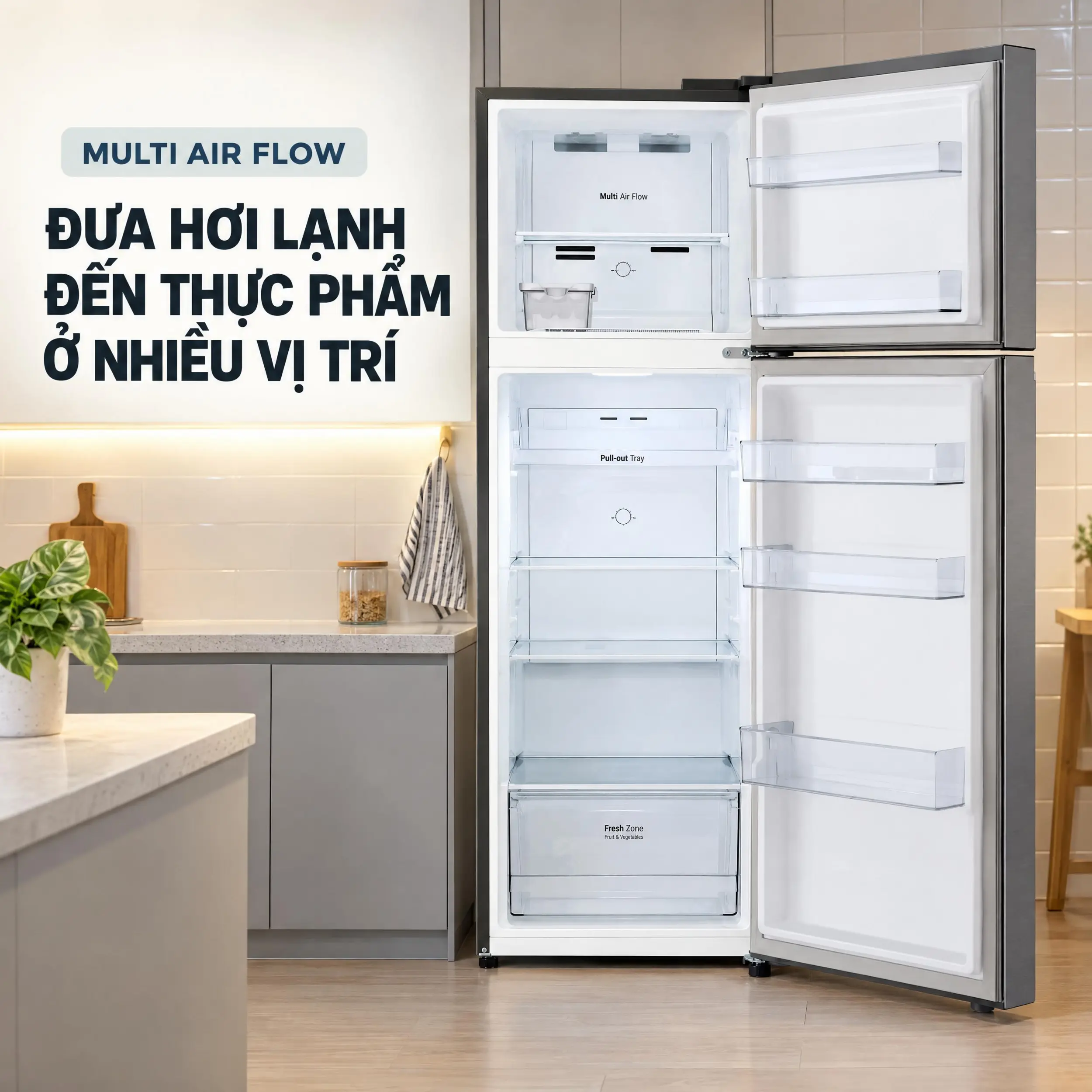 Tủ lạnh LG Inverter 335 lít T33SV2 Màu Bạc