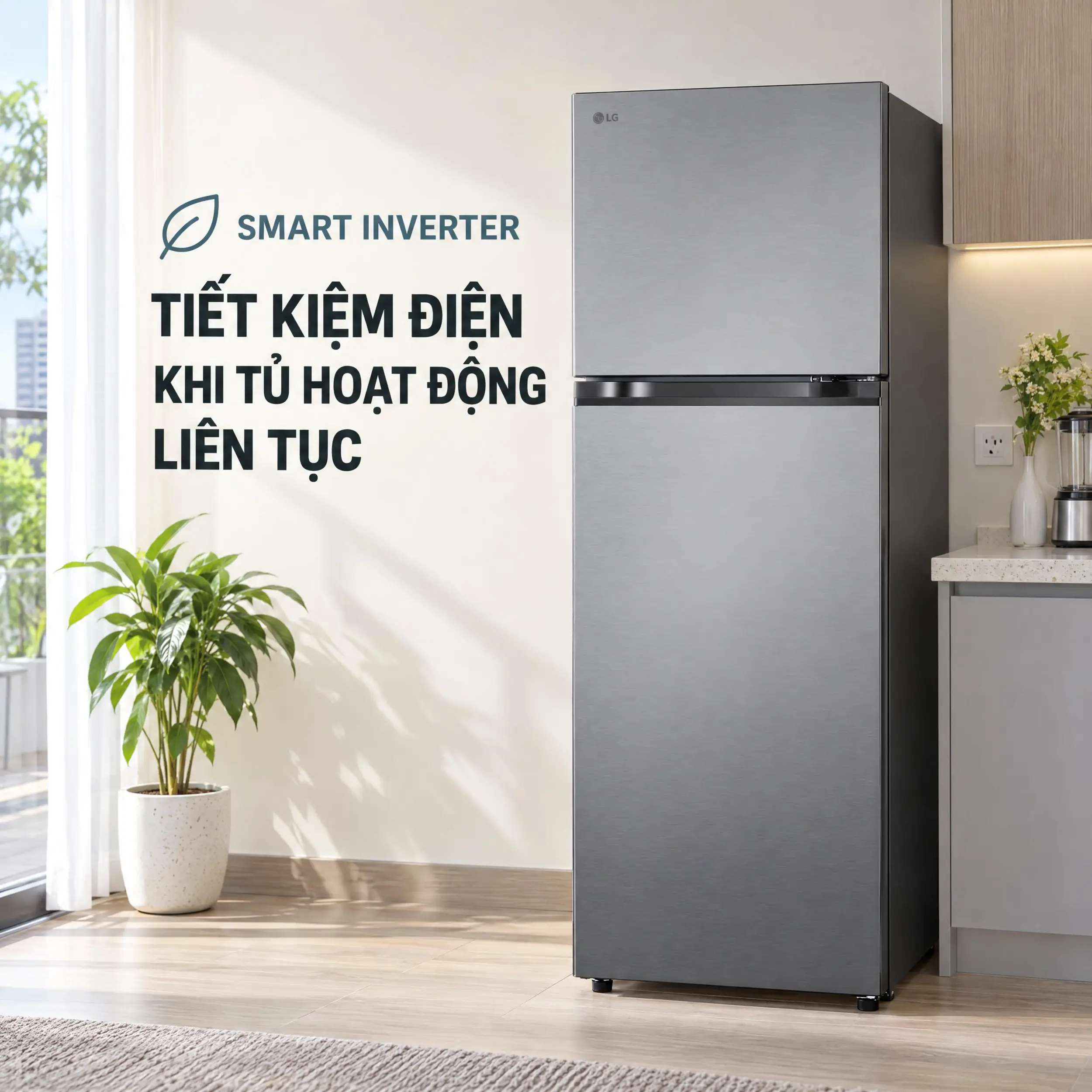 Tủ lạnh LG Inverter 335 lít T33SV2 Màu Bạc