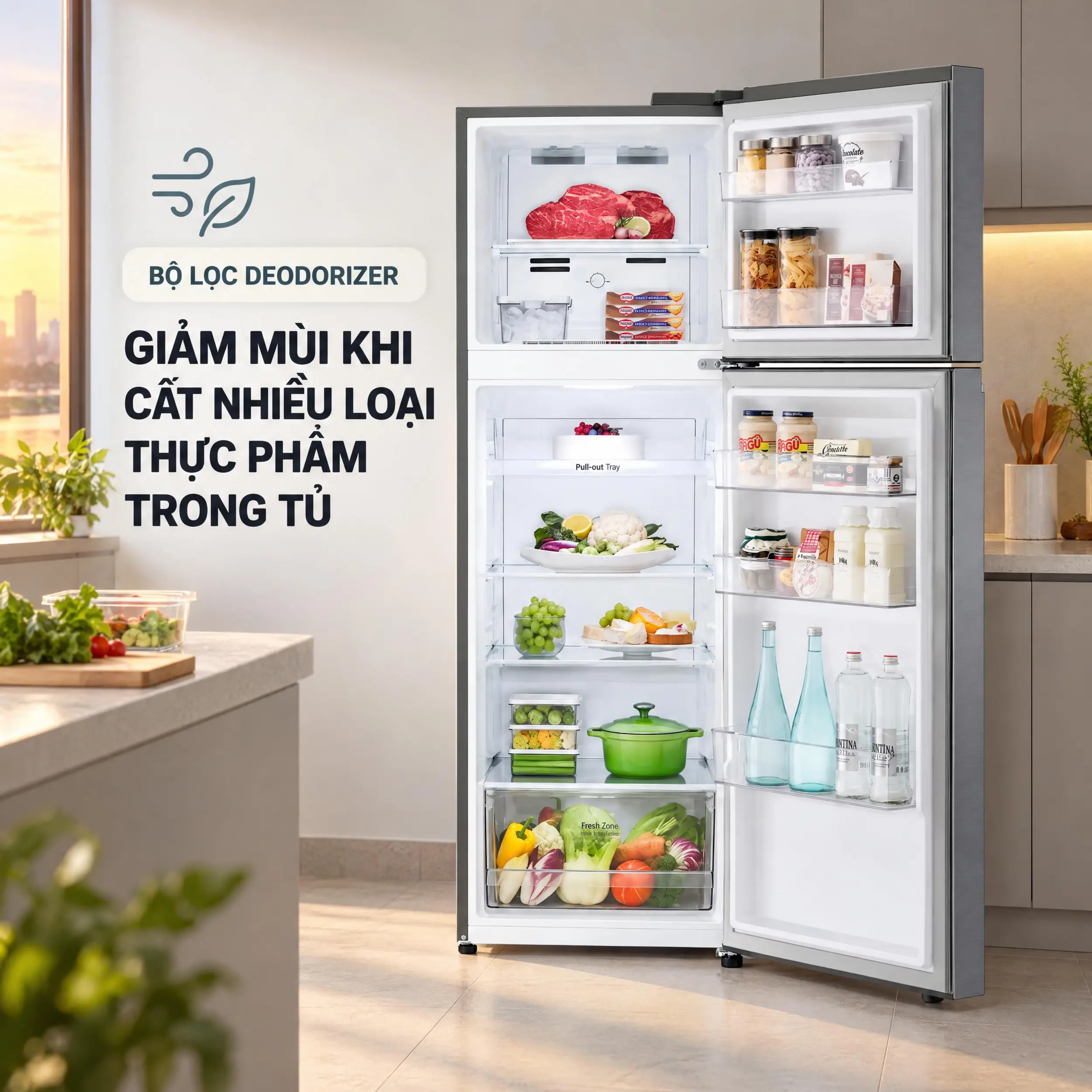 Tủ lạnh LG Inverter 335 lít T33SV2 Màu Bạc
