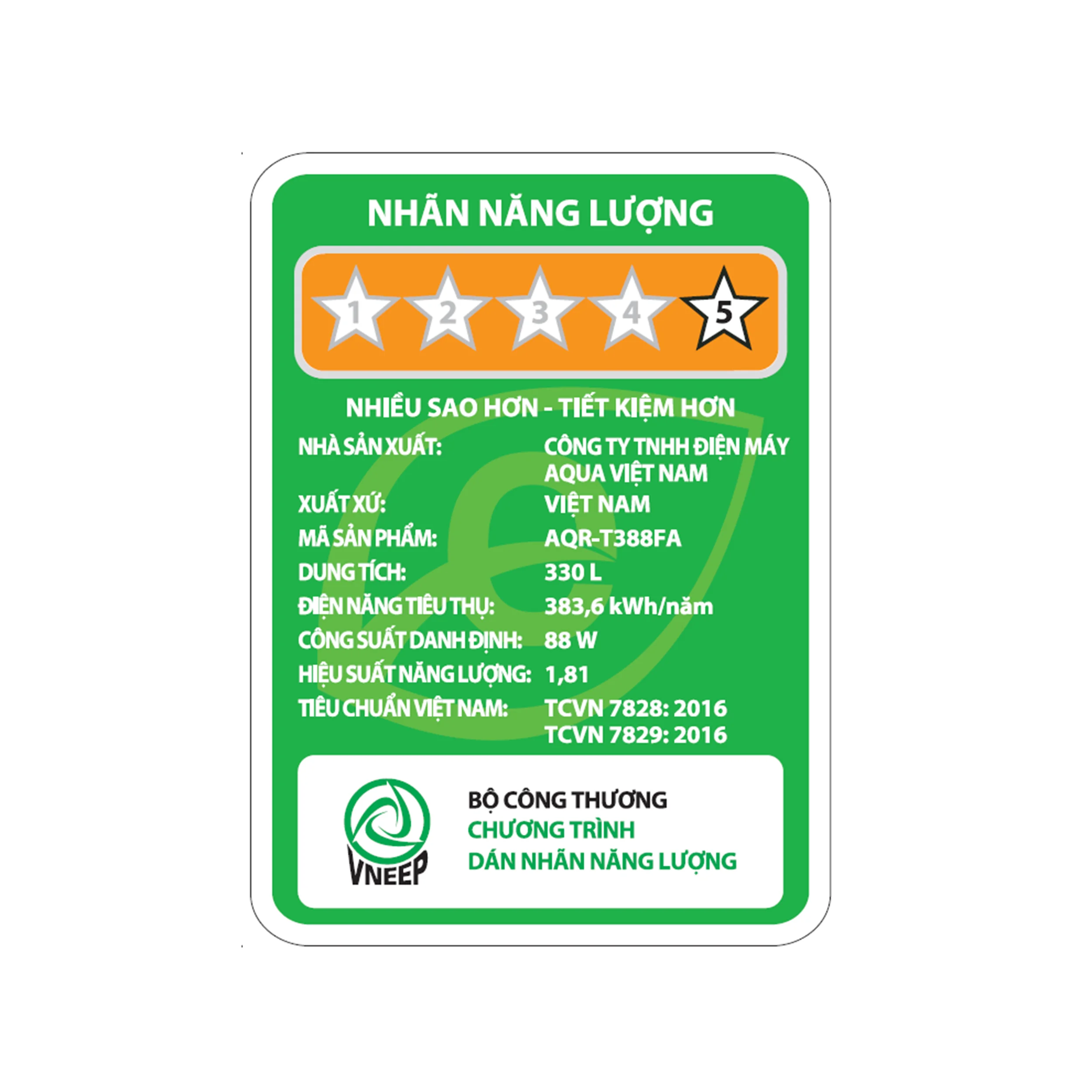Tủ lạnh Aqua Inverter 330 lít AQR-T388FA(WGB) Màu Đen