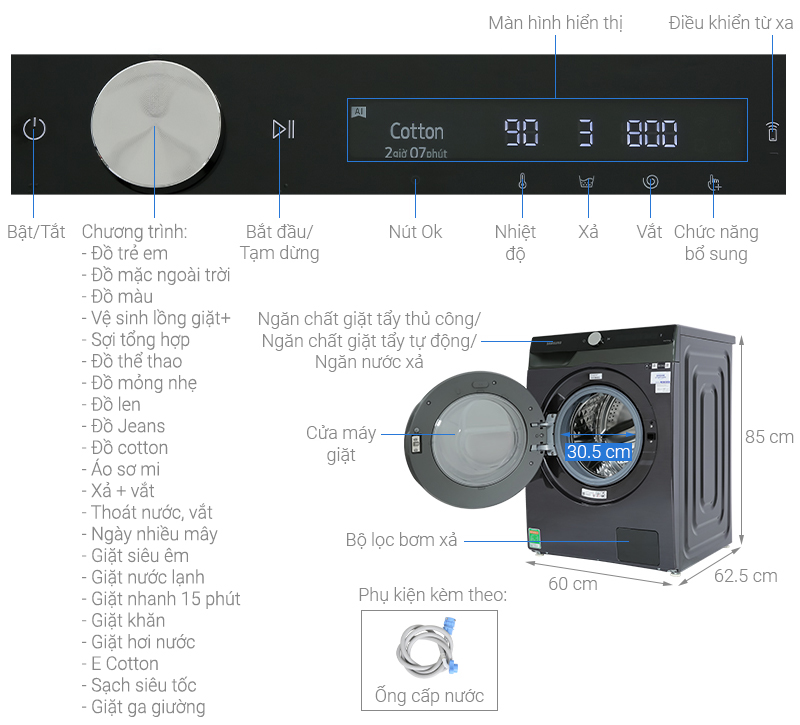 Máy giặt Samsung Inverter 10kg WW10TP44DSB/SV - giá tốt, có mua trả góp