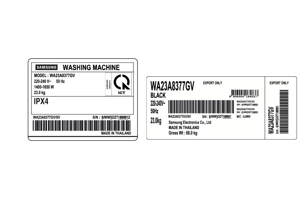 Máy giặt Samsung Inverter 23 kg WA23A8377GV/SV Màu Đen