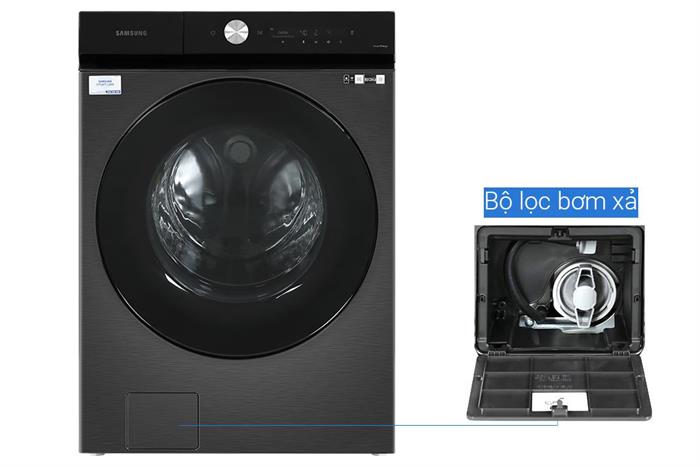 Máy giặt sấy Samsung Bespoke AI Inverter giặt 21 kg - sấy 12 kg WD21B6400KV/SV Màu Đen