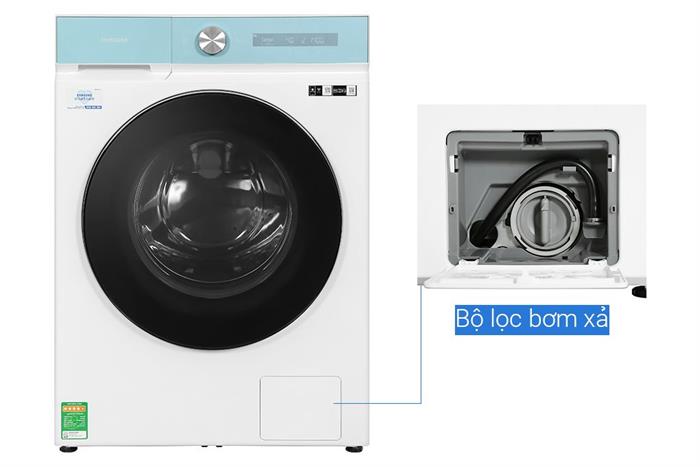 Máy giặt sấy Samsung Bespoke AI Inverter giặt 14 kg - sấy 8 kg WD14BB944DGMSV Màu Trắng - Xanh