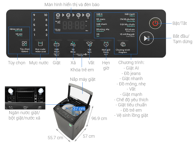 Máy giặt Hisense 10.5 kg WTJA1015UT