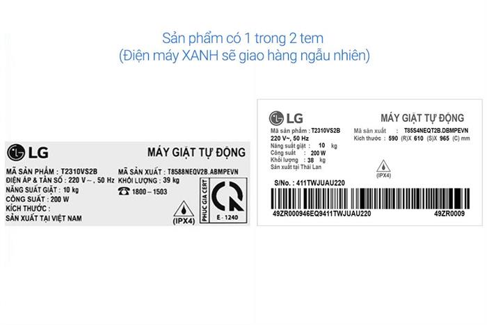 Máy giặt LG TurboDrum Inverter 10 kg T2310VS2B Màu Đen