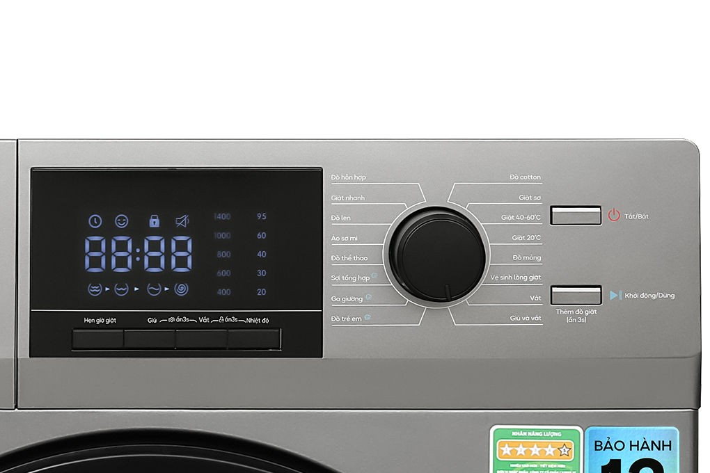 Máy giặt Casper Inverter 9.5 kg WF-95VG5 Màu Đen - Xám