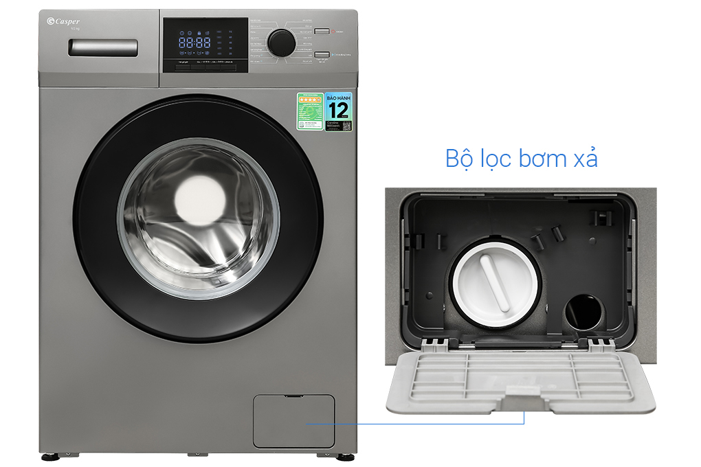 Máy giặt Casper Inverter 9.5 kg WF-95VG5 Màu Đen - Xám