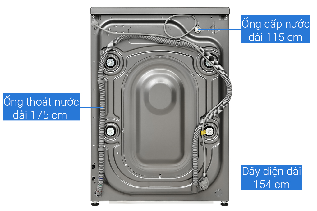 Máy giặt Casper Inverter 10.5 kg WF-105VG5 Màu Đen - Xám