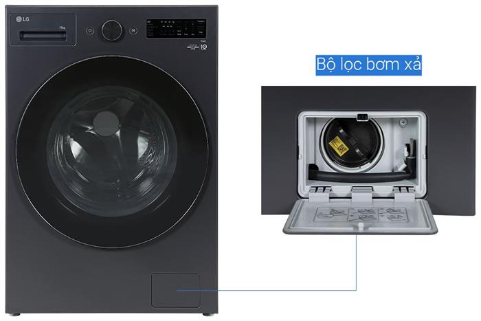 Máy giặt LG AI DD Inverter 15 kg F2515SNTG Màu Đen