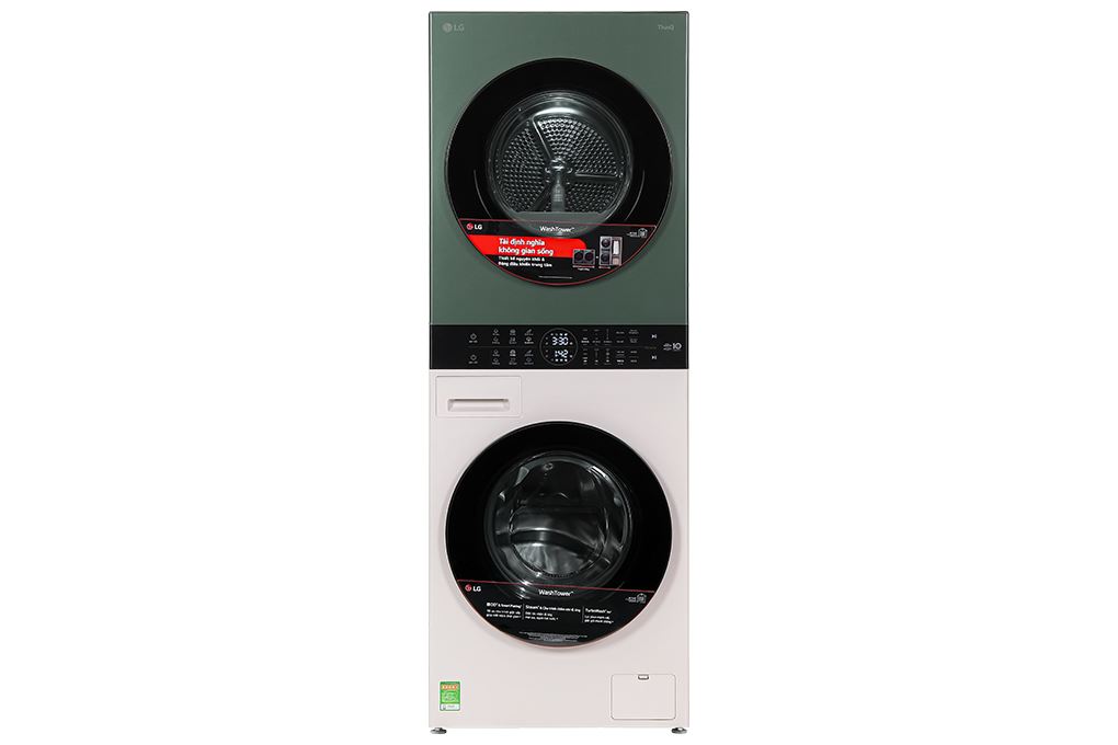 Tháp giặt sấy LG WashTower Inverter giặt 14 kg - sấy 10 kg WT1410NHEG Màu Màu be