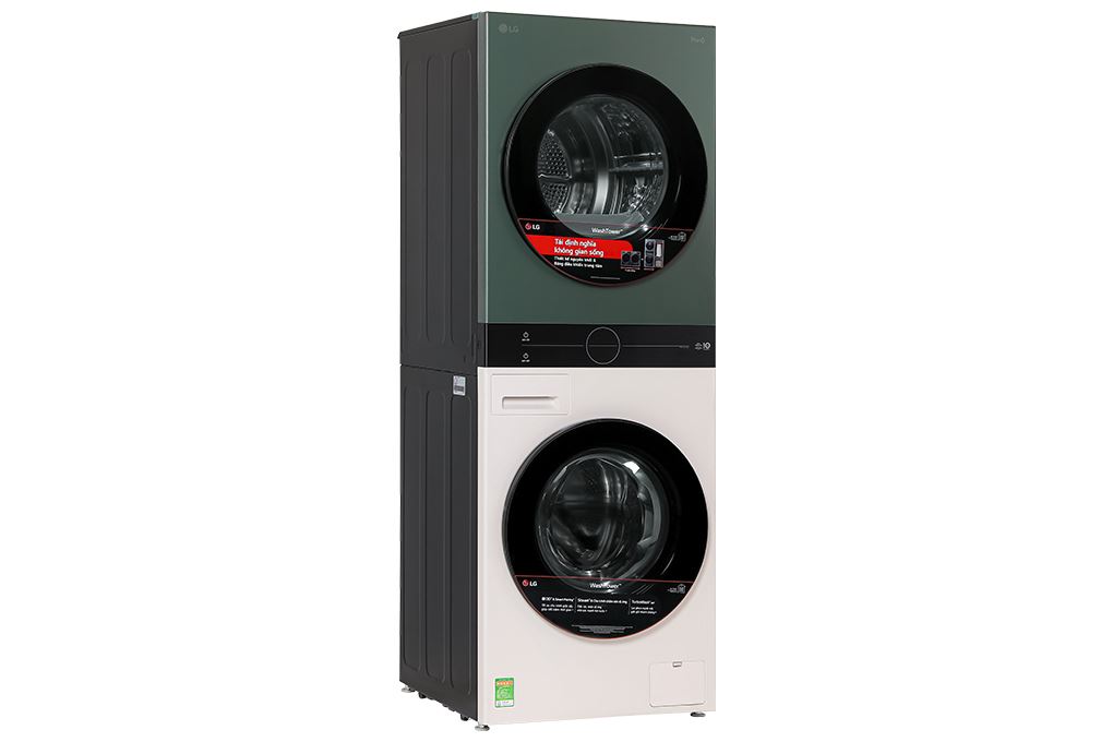 Tháp giặt sấy LG WashTower Inverter giặt 14 kg - sấy 10 kg WT1410NHEG Màu Màu be