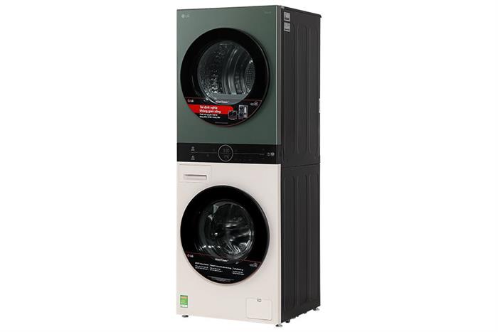 Tháp giặt sấy LG WashTower Inverter giặt 14 kg - sấy 10 kg WT1410NHEG Màu Màu be