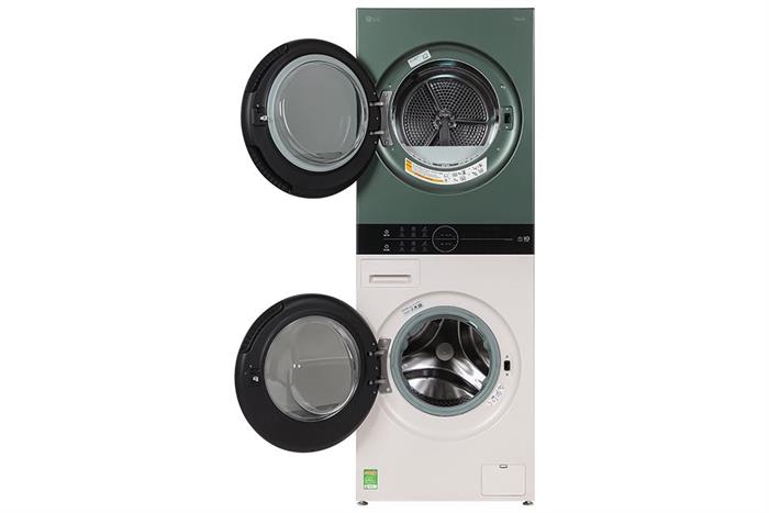 Tháp giặt sấy LG WashTower Inverter giặt 14 kg - sấy 10 kg WT1410NHEG Màu Màu be