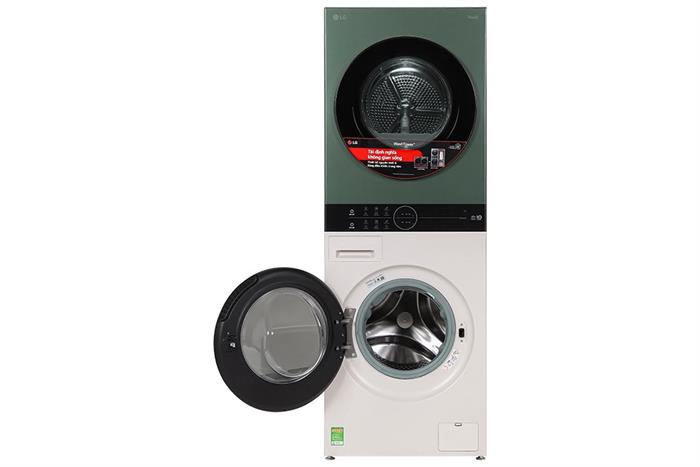 Tháp giặt sấy LG WashTower Inverter giặt 14 kg - sấy 10 kg WT1410NHEG Màu Màu be