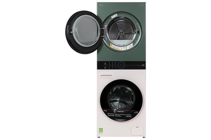 Tháp giặt sấy LG WashTower Inverter giặt 14 kg - sấy 10 kg WT1410NHEG Màu Màu be