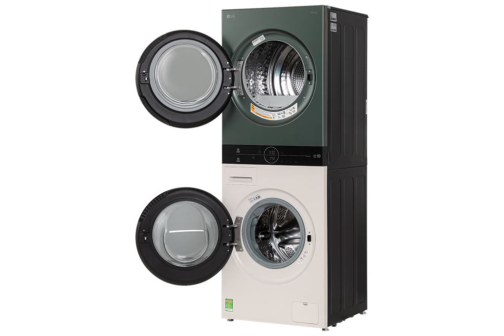 Tháp giặt sấy LG WashTower Inverter giặt 14 kg - sấy 10 kg WT1410NHEG Màu Màu be