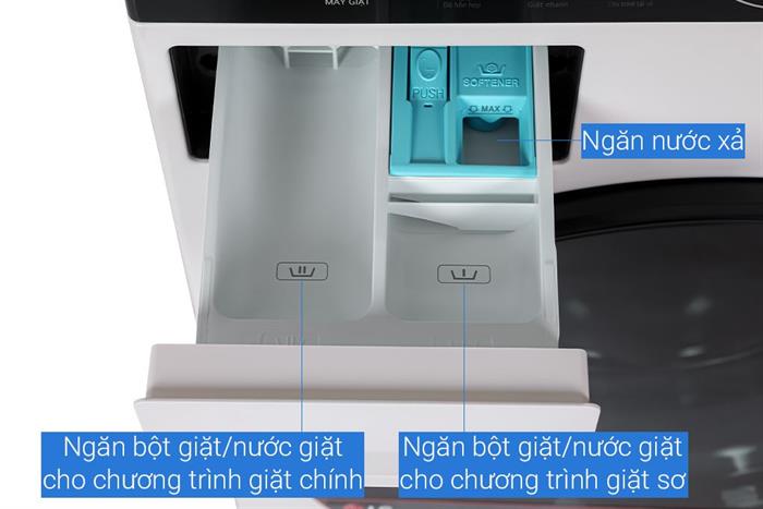 Tháp giặt sấy LG WashTower Inverter giặt 14 kg - sấy 10 kg WT1410NHEG Màu Màu be