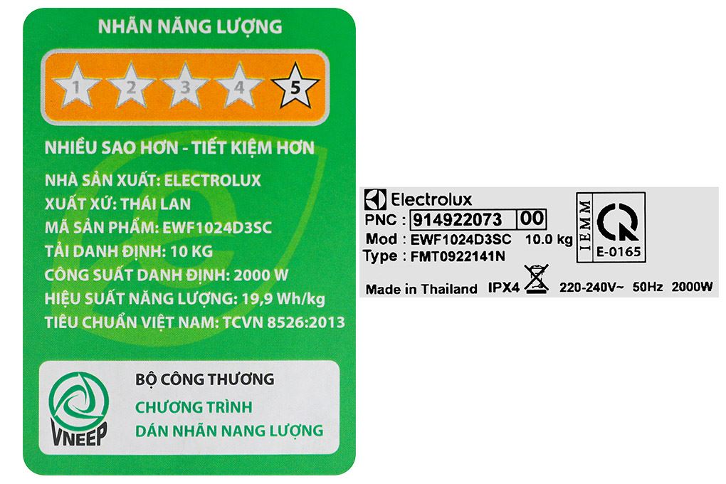 Máy giặt Electrolux UltimateCare 300 Inverter 10 kg EWF1024D3SC Màu Đen - Xám