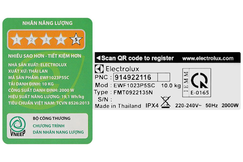 Máy giặt Electrolux UltimateCare 500 Inverter 10 kg EWF1023P5SC Màu Đen - Xám
