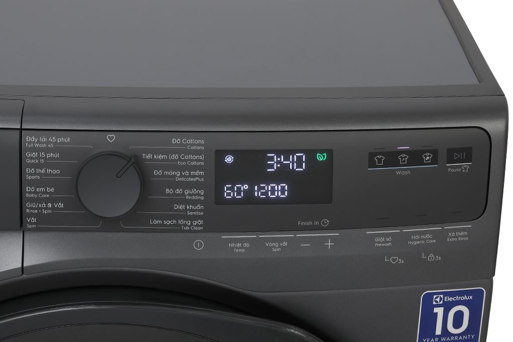 Máy giặt Electrolux UltimateCare 500 Inverter 10 kg EWF1023P5SC Màu Đen - Xám