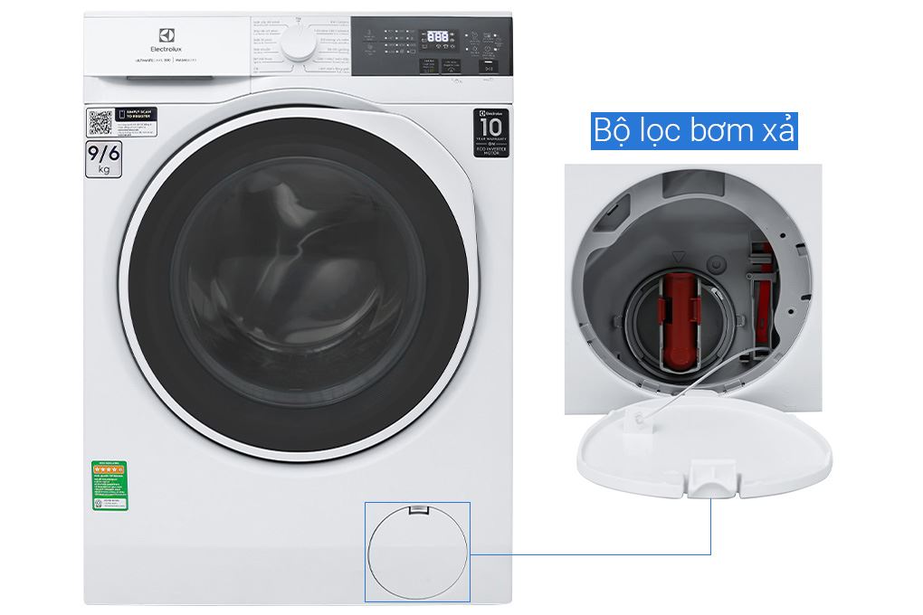Máy giặt sấy Electrolux UltimateCare 300 Inverter giặt 9 kg - sấy 6 kg EWW9024P3WC Màu Trắng