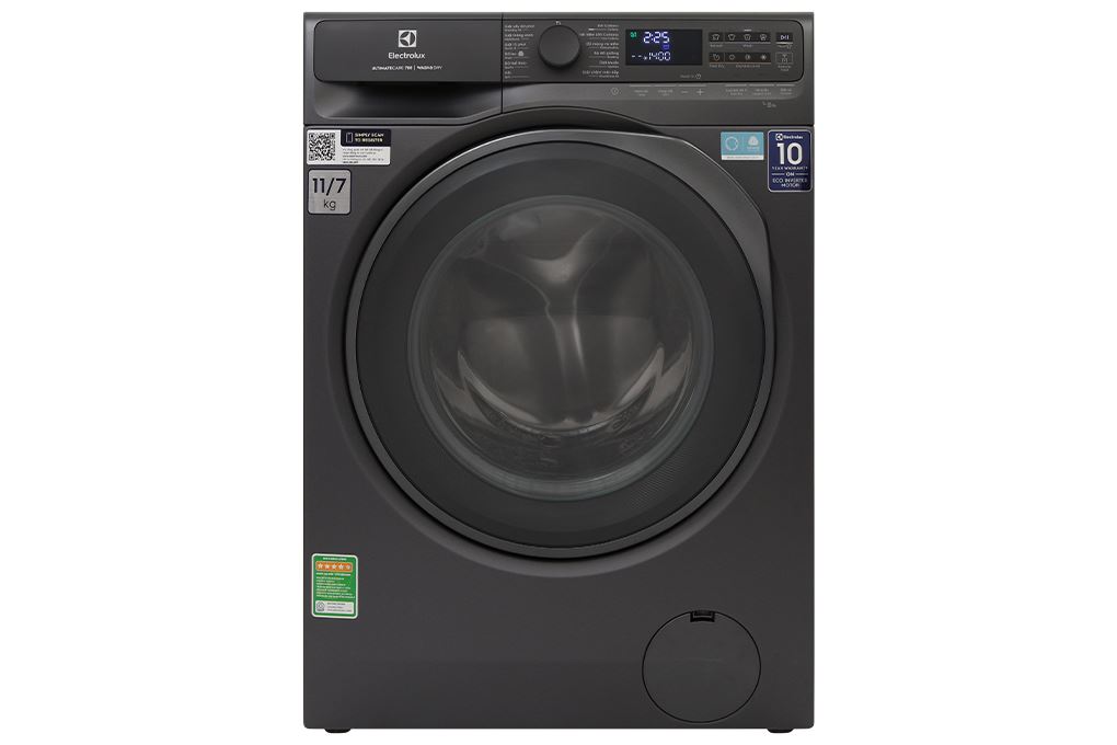 Máy giặt sấy Electrolux UltimateCare 700 Inverter giặt 11 kg - sấy 7 kg EWW1143R7SC Màu Đen - Xám