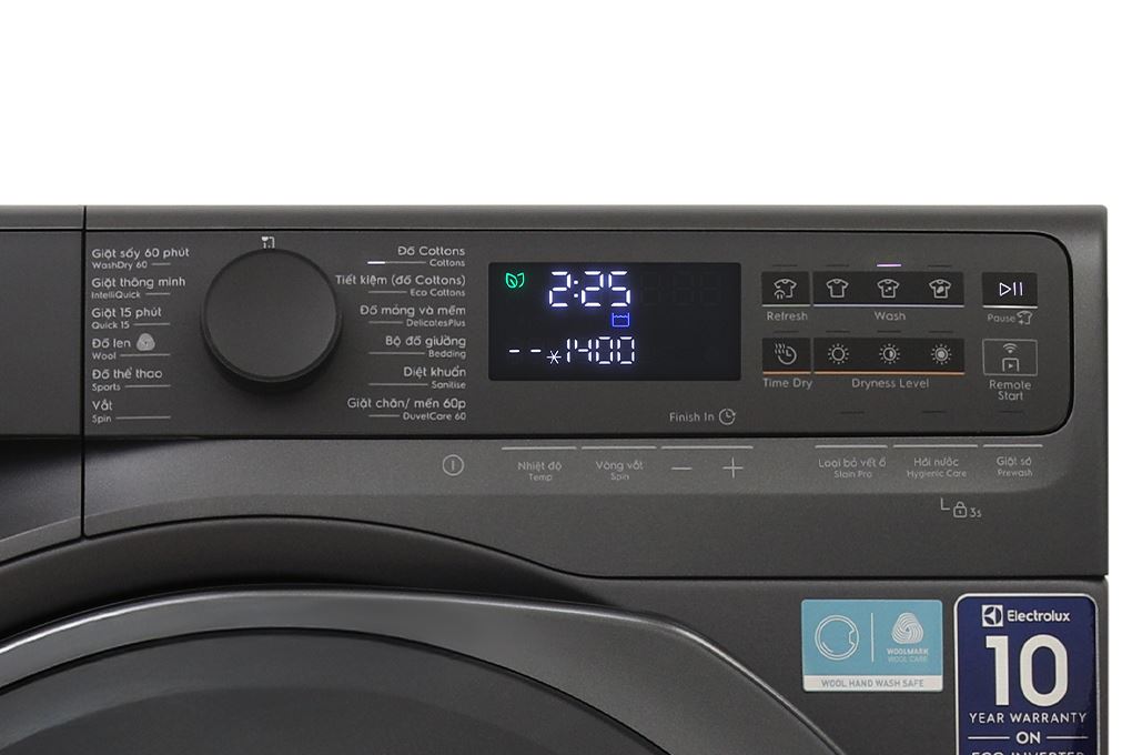 Máy giặt sấy Electrolux UltimateCare 700 Inverter giặt 11 kg - sấy 7 kg EWW1143R7SC Màu Đen - Xám