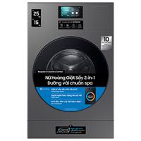 Máy giặt sấy Samsung AI Combo Heatpump Inverter giặt 25 kg - sấy 15 kg WD25DB8995BZSV
