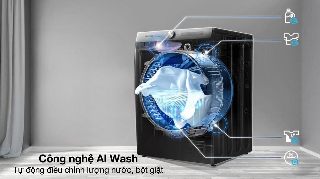 Công nghệ AI Wash - Máy giặt Samsung AI EcoBubble Inverter 12 kg WW12CGP44DSBSV