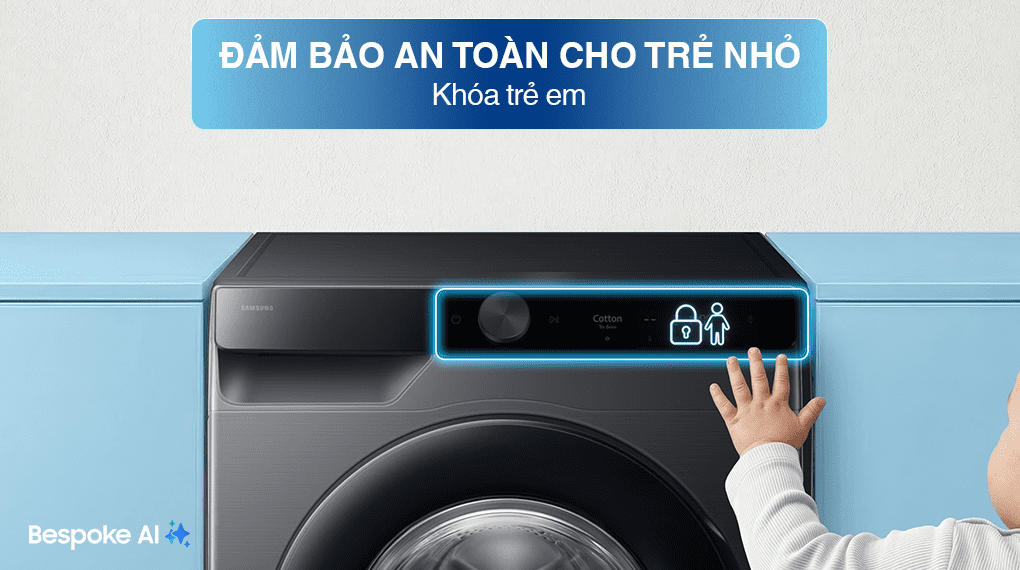 Child Lock - Máy giặt Samsung AI EcoBubble Inverter 12 kg WW12CG604DLBSV Child Lock - Máy giặt Samsung AI EcoBubble Inverter 12 kg WW12CG604DLBSV
