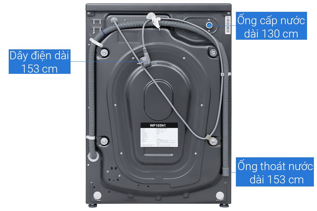 Máy giặt Hisense Inverter 10.5 kg WF105N1 Màu Đen