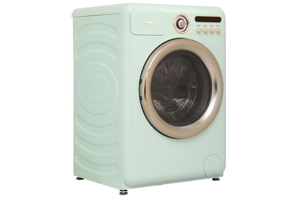 Máy giặt sấy Hisense Roman Holiday Inverter giặt 10.5 kg - sấy 7 kg WD105R5 Màu Xanh mint
