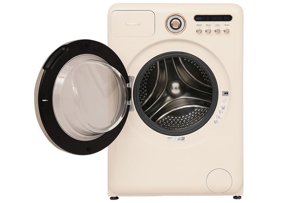 Máy giặt Hisense Roman Holiday Inverter 10.5 kg WF105R5 Màu Trắng - vàng đồng