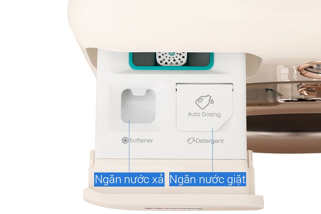 Máy giặt Hisense Roman Holiday Inverter 10.5 kg WF105R5 Màu Trắng - vàng đồng