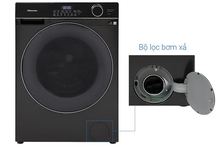 Máy giặt sấy Hisense Inverter giặt 10.5 kg - sấy 7 kg WD105M3 Màu Đen