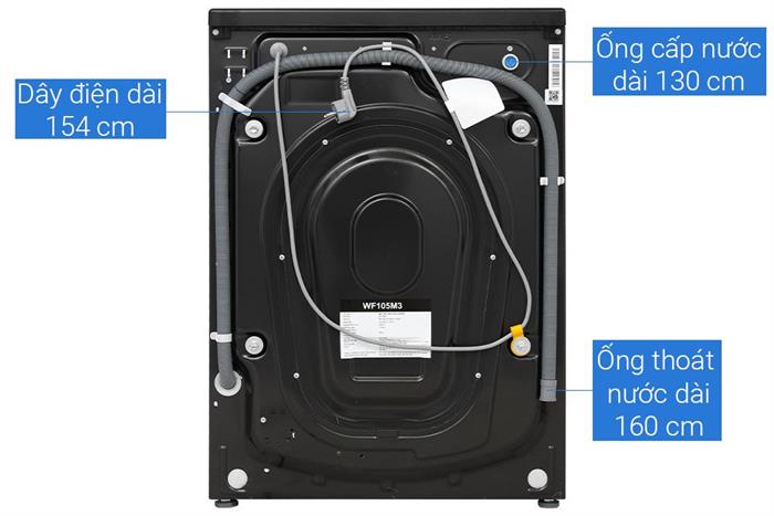 Máy giặt Hisense Inverter 10.5 kg WF105M3 Màu Đen
