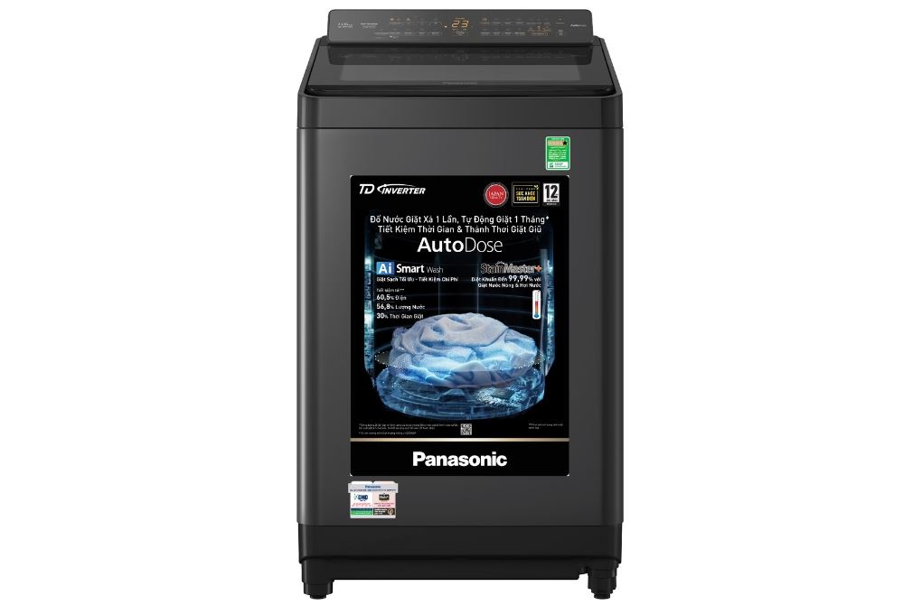 Máy giặt Panasonic Inverter 11.5 kg NA-FD115W3BV Màu Đen