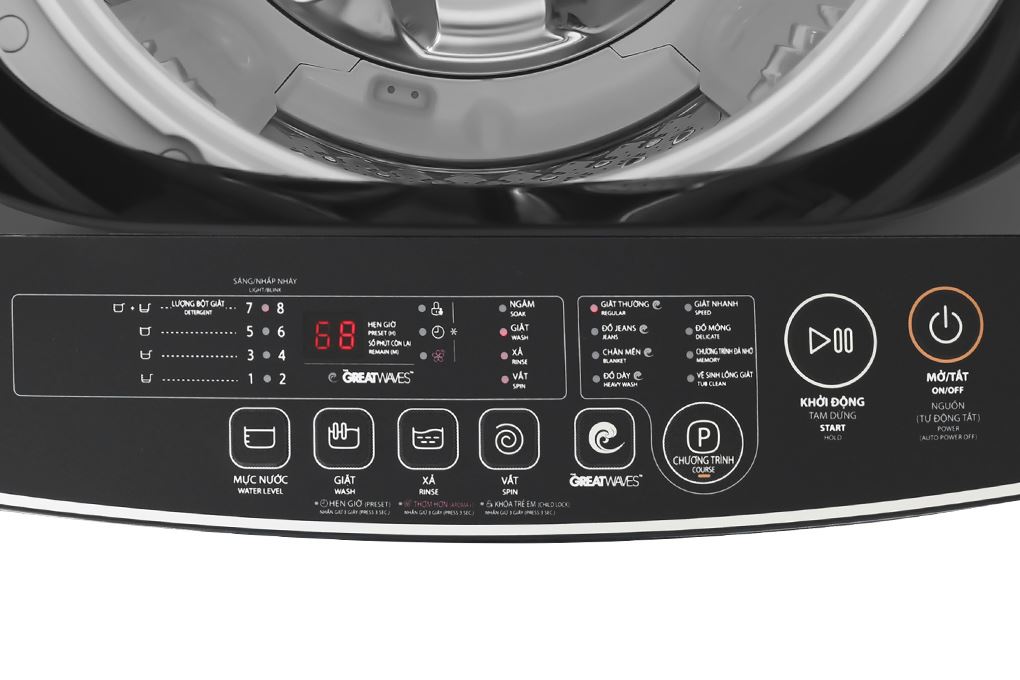 Máy giặt Toshiba Inverter 15 kg AW-T08DU1600LV(MK) Màu Xám đậm