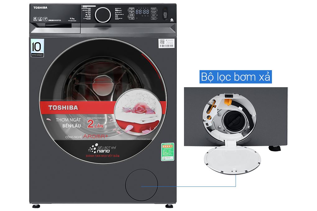 Máy giặt Toshiba Inverter 9.5 kg TW-T23BU105UWV(MG) Màu Xám đậm