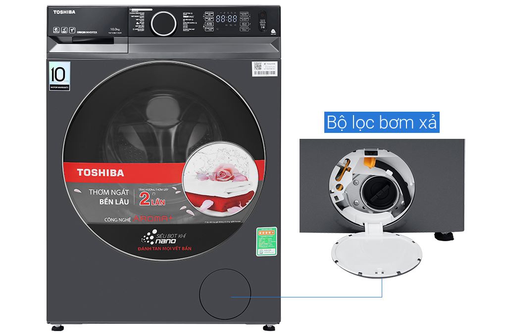 Máy giặt Toshiba Inverter 10 kg TW-T23BU110UWV(MG) Màu Xám đậm