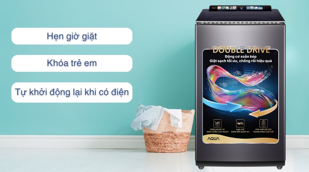Máy giặt Aqua Inverter 12 kg AWM12-BSR1K(BU) - Tiện ích