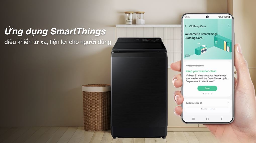 Máy giặt Samsung Inverter 15 kg WA80F15B6BSV - Tiện ích