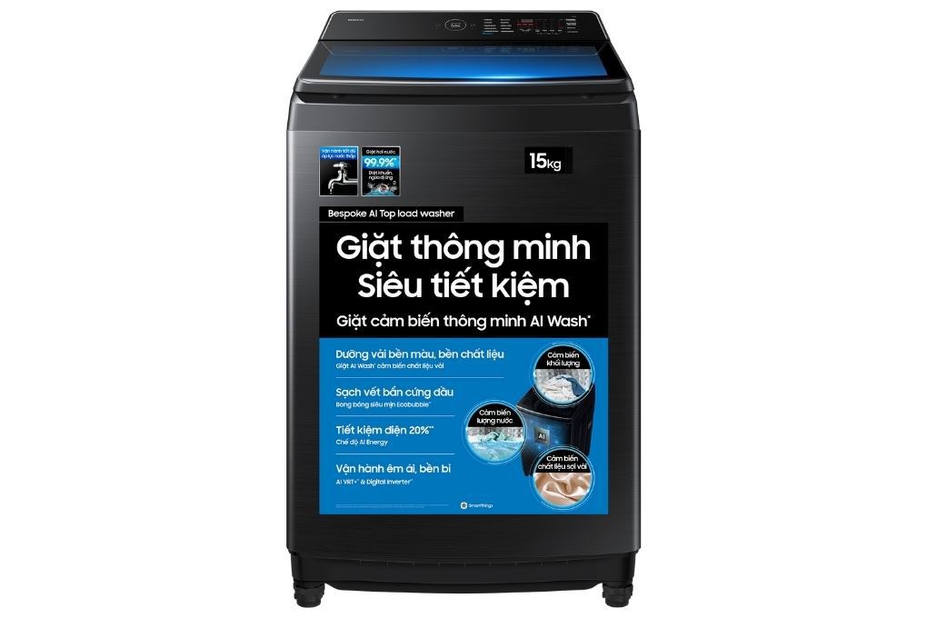 Máy giặt Samsung Inverter 15 kg WA80F15B6BSV Màu Đen