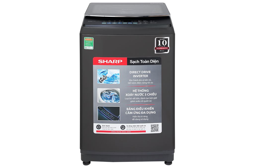 Máy giặt Sharp Inverter 11 kg ES-TM110CD-DS Màu Xám đậm