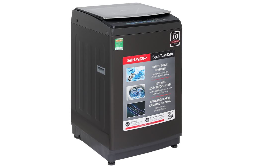 Máy giặt Sharp Inverter 11 kg ES-TM110CD-DS Màu Xám đậm