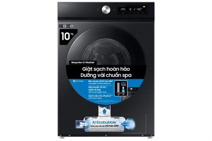 Máy giặt Samsung Bespoke AI EcoBubble Inverter 10 kg WW10DB7U34GBSV Màu Đen