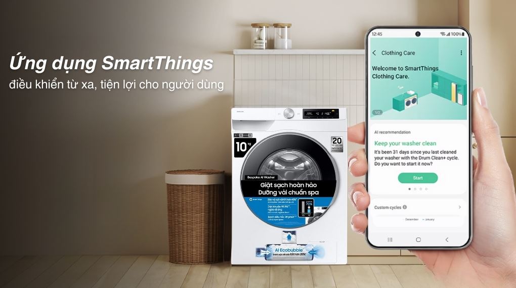 Máy giặt Samsung AI EcoBubble Inverter 10 kg WW10DG6U34LESV - Tiện ích