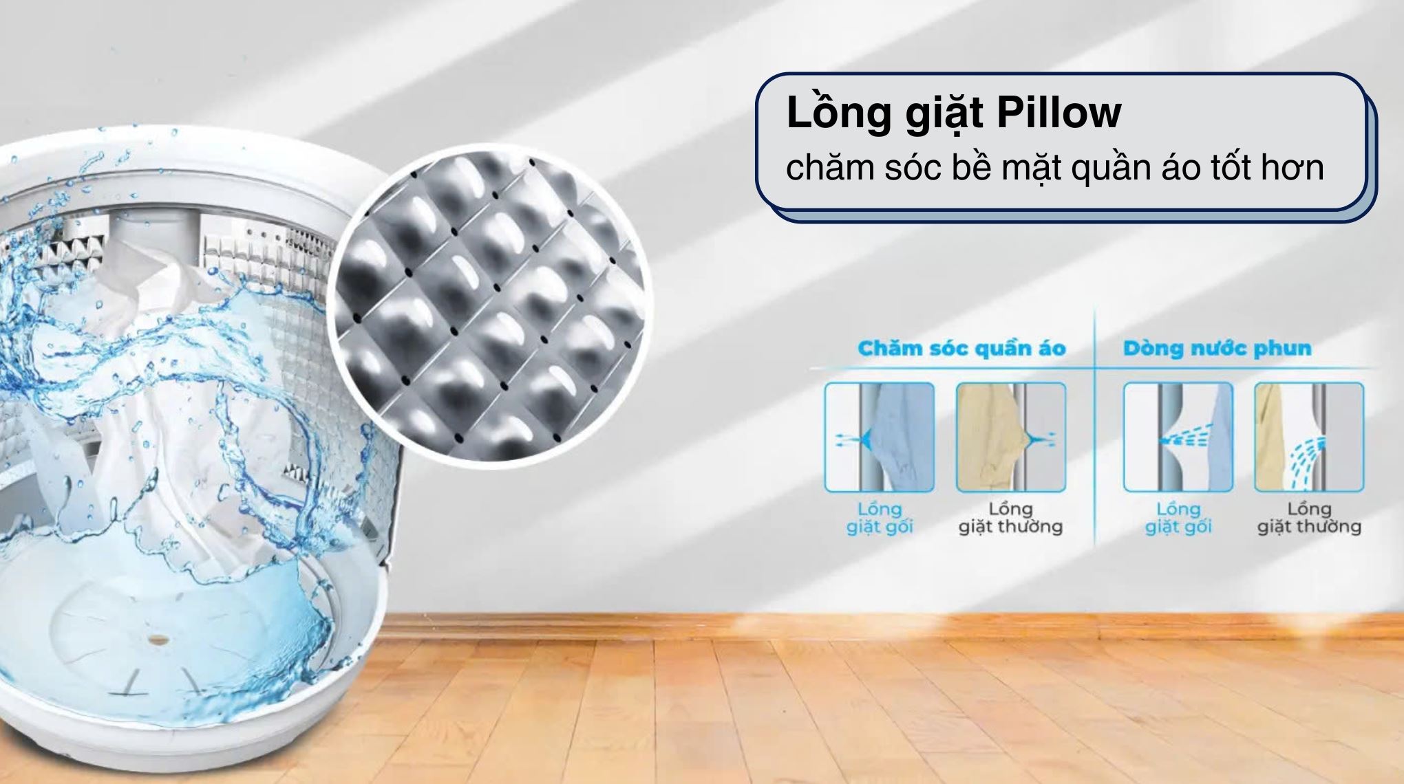 Máy giặt Aqua Inverter 9 kg AWM9-B316K(B) - Lồng giặt