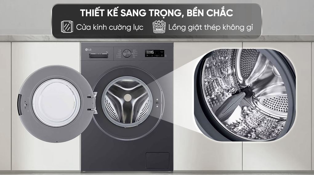 Máy giặt sấy LG Inverter giặt 9 kg - sấy 5 kg FB1209D5M - Thiết kế